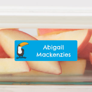 Cute happy toucan blue green cartoon personalised