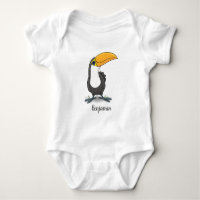 Cute happy toucan cartoon illustration