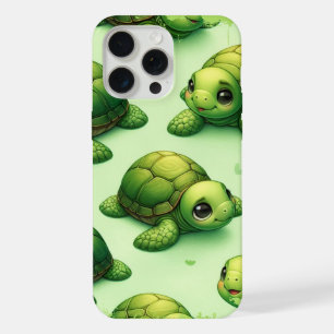 Cute Happy Turtles Pattern iPhone 15 Pro Max Case