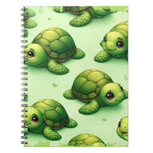 Cute Happy Turtles Pattern Notebook