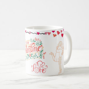Cute Happy Valentine’s Day Floral Love Coffee Mug