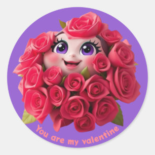 Cute happy Valentines day 2025 gift wrap Sticker
