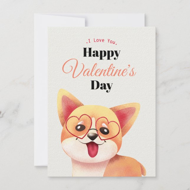 Cute Happy Valentine's Day Card (Front)