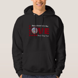 Cute Happy Valentines Day Dog Dad Love Hearts Red  Hoodie