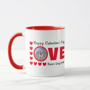 Cute Happy Valentines Day Dog Mom Love Hearts Red Mug