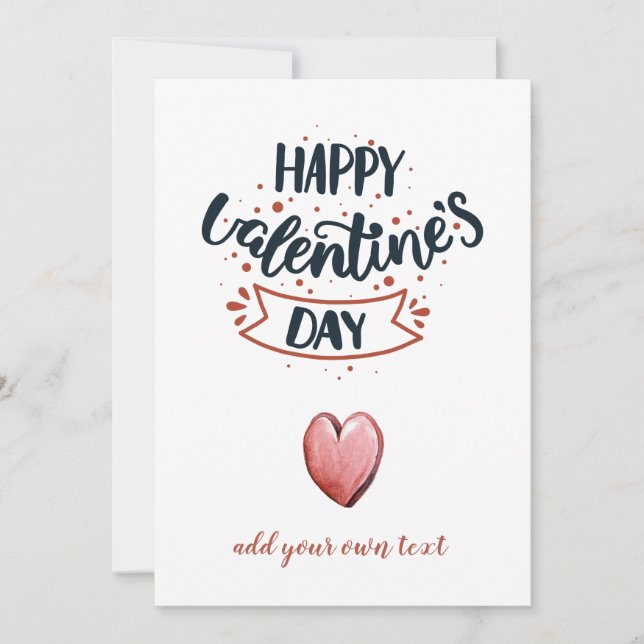 Cute Happy Valentines Day  Holiday Card (Front)