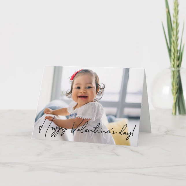 Cute Happy Valentine's day Photo Personalised  Card (Front)