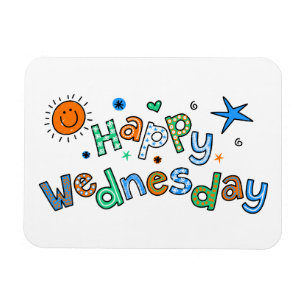 Cute Happy Wednesday Week Greeting Text Expression Magnet