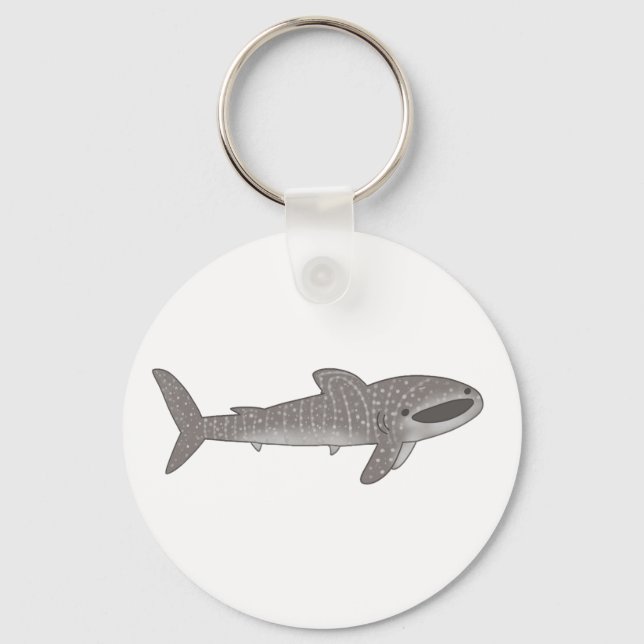 Cute happy whale shark key ring (Front)