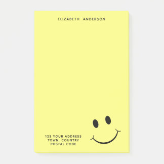 Cute Happy Yellow Face Personalised Address Post-it Notes