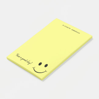 Cute Happy Yellow Face Personalised Post-it Notes