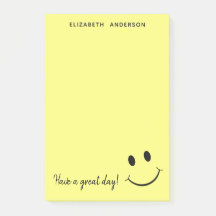 Cute Happy Yellow Face Personalised Post-it Notes