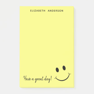 Cute Happy Yellow Face Personalised Post-it Notes