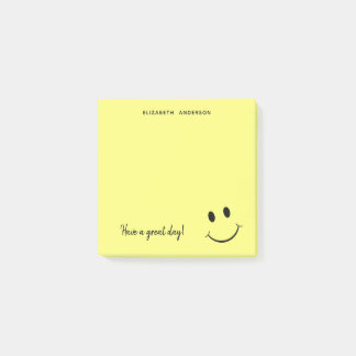 Cute Happy Yellow Face Personalised | Small Post-it Notes