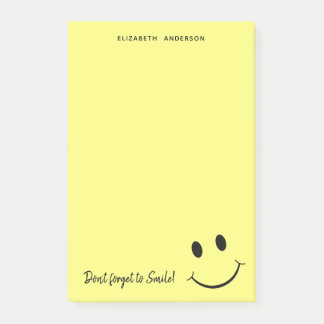 Cute Happy Yellow Face Smile Personalised Post-it Notes