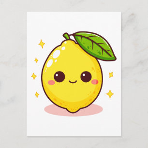 Cute Happy Yellow Lemon Postcard