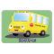 Cute happy yellow school bus cartoon