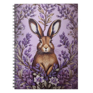 Cute Hare With Lavender William Morris Inspired  Notebook