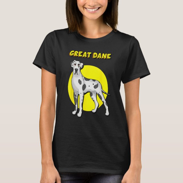 Cute Harlequin Great Dane T-Shirt (Front)