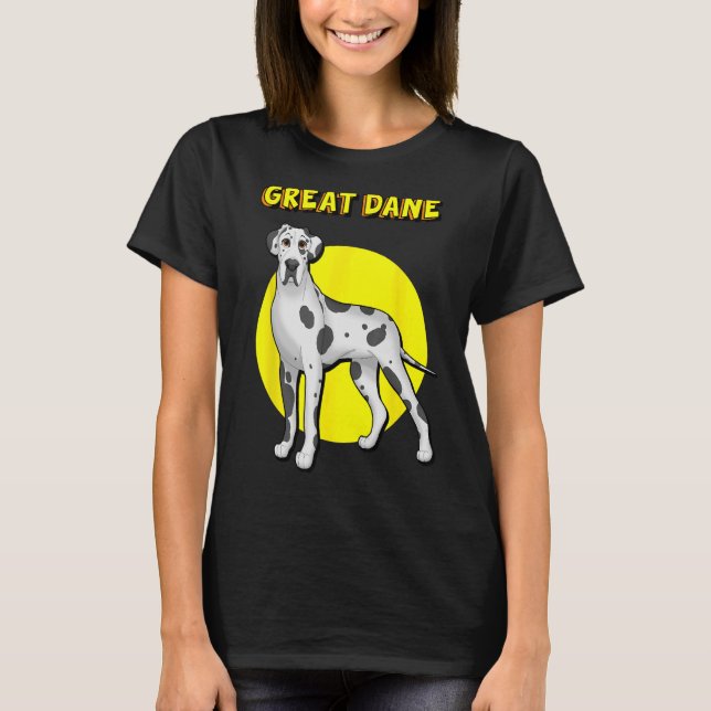 Cute Harlequin Great Dane T-Shirt (Front)