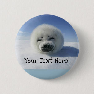 Cute Harp Seal 6 Cm Round Badge