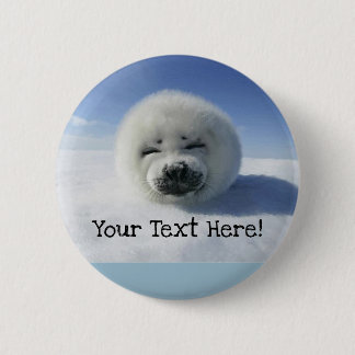 Cute Harp Seal 6 Cm Round Badge