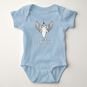 Cute Harp Seal Pup Unicorn Polar Arctic Animal Baby Bodysuit