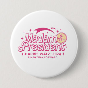 Cute Harris Walz Trendy Election Cute Pink Design 7.5 Cm Round Badge
