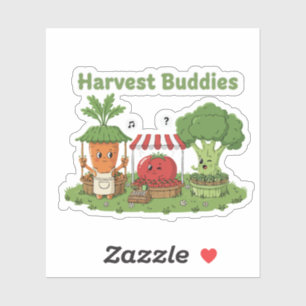 Cute Harvest Buddies Vegetable Friends Farmer's 