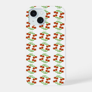 Cute Harvest Red Cherries Fun Pattern Design iPhone 15 Case