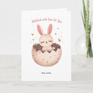 Cute Hatched Bunny with Love Card
