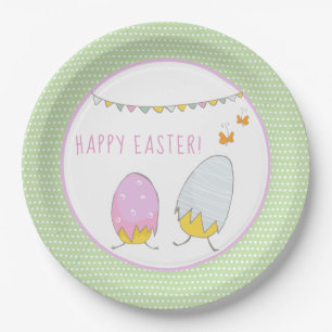 Cute Hatched Chicks - Happy Easter  Paper Plate