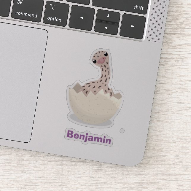 Cute hatching baby ostrich cartoon illustration (Detail)