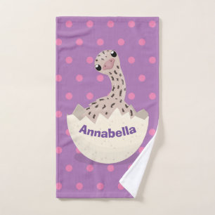 Cute hatching baby ostrich cartoon illustration bath towel set
