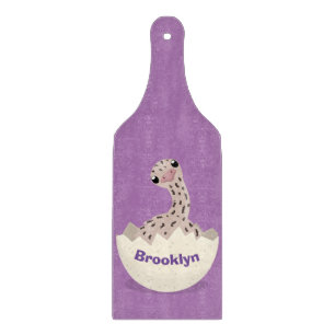 Cute hatching baby ostrich cartoon illustration cutting board