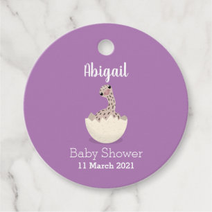 Cute hatching baby ostrich cartoon illustration favour tags