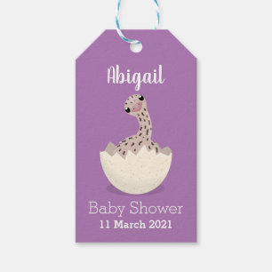 Cute hatching baby ostrich cartoon illustration gift tags