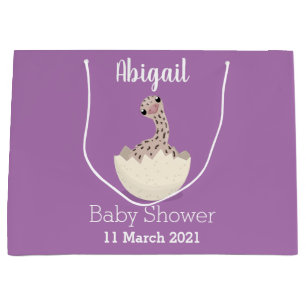 Cute hatching baby ostrich cartoon illustration large gift bag
