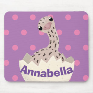 Cute hatching baby ostrich cartoon illustration mouse mat