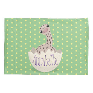 Cute hatching baby ostrich cartoon illustration pillowcase