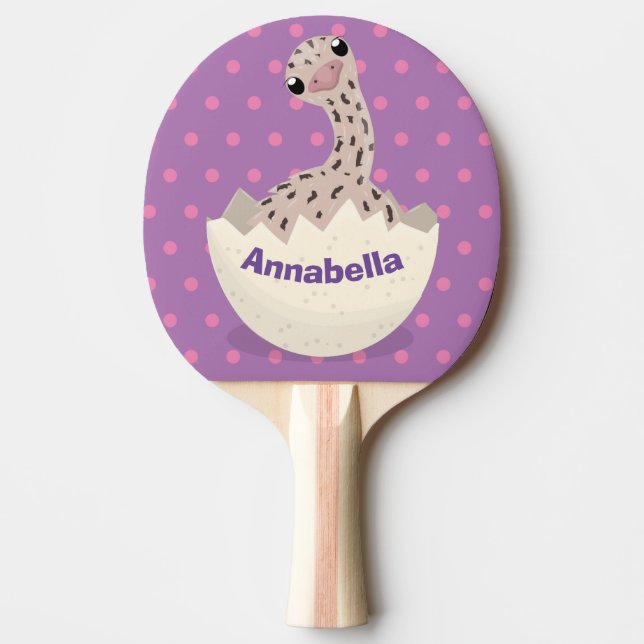 Cute hatching baby ostrich cartoon illustration ping pong paddle (Front)