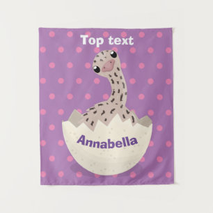 Cute hatching baby ostrich cartoon illustration tapestry