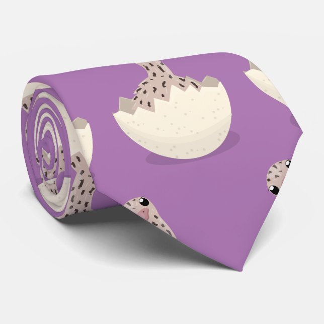 Cute hatching baby ostrich cartoon illustration tie (Rolled)