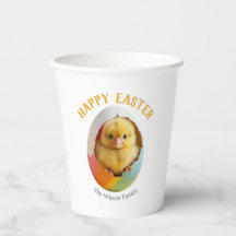 Cute Hatching Chick Colourful Easter Egg Party