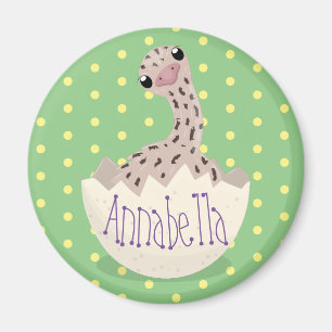 Cute hatching ostrich chick cartoon illustration magnet