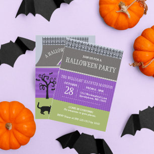 Cute Haunted House Halloween Invitation
