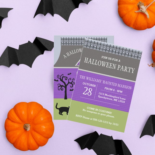 Cute Haunted House Halloween Invitation Small (Creator Uploaded)