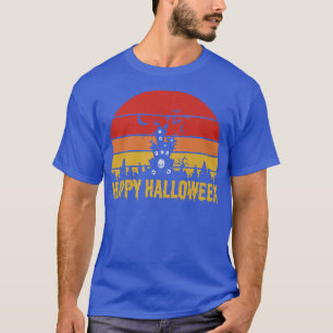 Cute Haunted House Happy Halloween Sunset T-Shirt