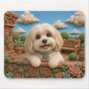 Cute Havanese Puppy, Baby Dog Mouse Mat