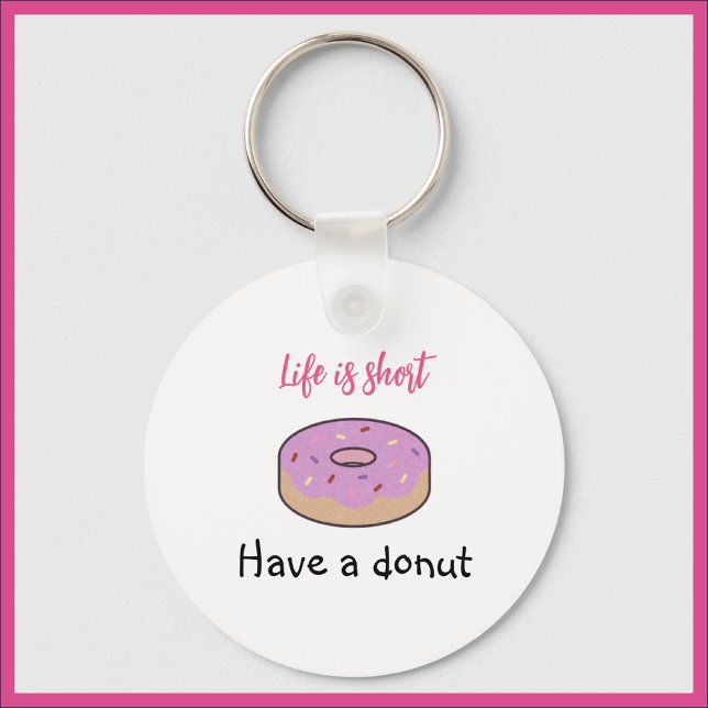 Cute Have A Doughnut  Pink and Black Key Ring (Creator Uploaded)